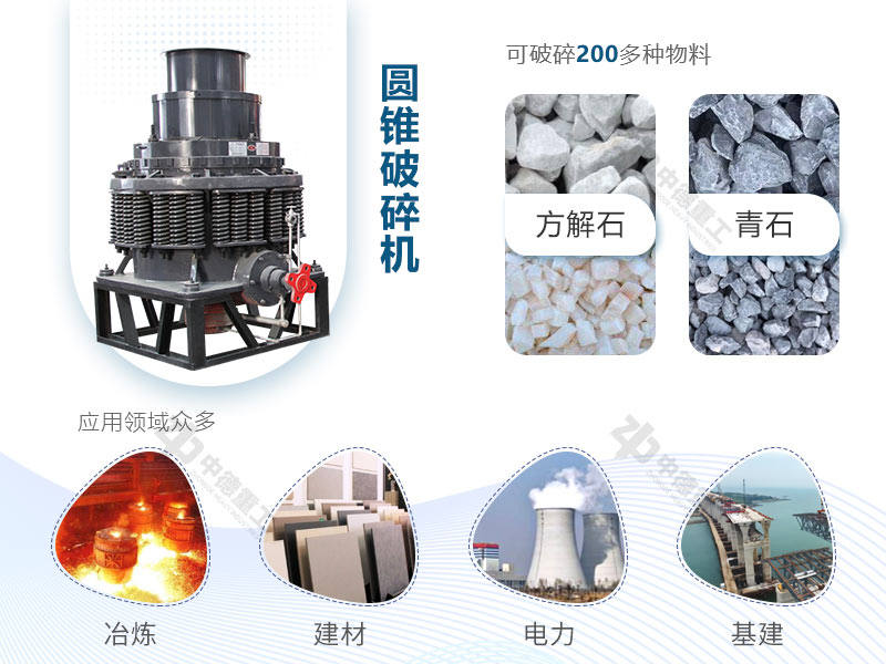 圓錐破能處理多種物料，且應(yīng)用領(lǐng)域廣泛